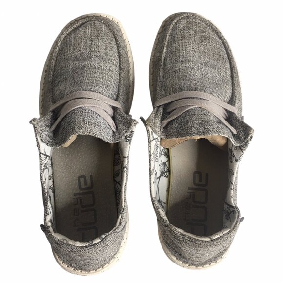Hey Dude Wendy Shoes Womens Size 8 Gray Chambray Slip On Loafers SKU 121533901 - Picture 9 of 12
